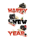 可愛い黒ペキニーズBIG年末年始（個別スタンプ：14）