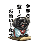 可愛い黒ペキニーズBIG年末年始（個別スタンプ：15）