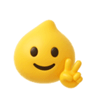 絵文字風❤️黄色スライムくん（個別スタンプ：1）