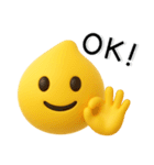 絵文字風❤️黄色スライムくん（個別スタンプ：5）