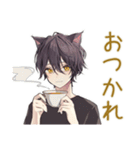 黒猫系男子★一年中使える日常（個別スタンプ：10）