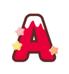 クリスマスカラー♡アルファベット＆数字（個別スタンプ：1）