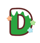 クリスマスカラー♡アルファベット＆数字（個別スタンプ：4）