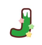 クリスマスカラー♡アルファベット＆数字（個別スタンプ：10）