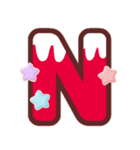 クリスマスカラー♡アルファベット＆数字（個別スタンプ：14）