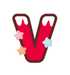 クリスマスカラー♡アルファベット＆数字（個別スタンプ：22）