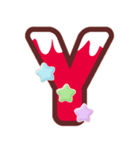 クリスマスカラー♡アルファベット＆数字（個別スタンプ：25）