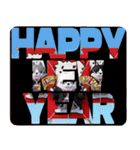 デカ動く 3D三匹の擦れねこ 年末年始2026（個別スタンプ：3）