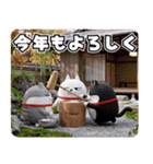 デカ動く 3D三匹の擦れねこ 年末年始2026（個別スタンプ：6）