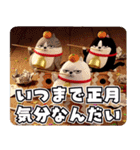 デカ動く 3D三匹の擦れねこ 年末年始2026（個別スタンプ：11）