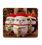 デカ動く 3D三匹の擦れねこ 年末年始2026（個別スタンプ：21）