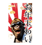 サングラスしたゴリラの正月【BIG】再販（個別スタンプ：21）