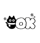 黒猫ねろまるの冬（個別スタンプ：1）