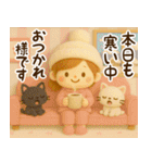 午年＊冬のお正月フェルトスタンプ【3D】（個別スタンプ：15）