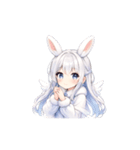 動いて可愛い♪雪ウサギ天使スタンプ（個別スタンプ：3）