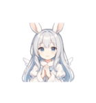 動いて可愛い♪雪ウサギ天使スタンプ（個別スタンプ：5）
