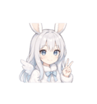 動いて可愛い♪雪ウサギ天使スタンプ（個別スタンプ：6）
