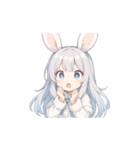 動いて可愛い♪雪ウサギ天使スタンプ（個別スタンプ：7）