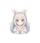 動いて可愛い♪雪ウサギ天使スタンプ（個別スタンプ：8）