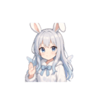 動いて可愛い♪雪ウサギ天使スタンプ（個別スタンプ：11）