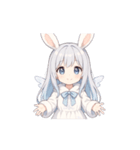 動いて可愛い♪雪ウサギ天使スタンプ（個別スタンプ：12）