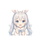 動いて可愛い♪雪ウサギ天使スタンプ（個別スタンプ：15）