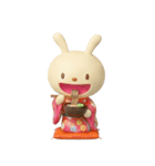冬と年末年始に使えるてるてるうさぎ（個別スタンプ：19）
