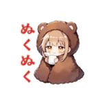 くま耳パーカーの女の子★冬（個別スタンプ：7）