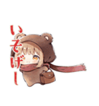 くま耳パーカーの女の子★冬（個別スタンプ：27）
