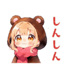 くま耳パーカーの女の子★冬（個別スタンプ：38）