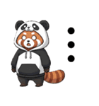 パンダになりたいレッサーパンダ英語ver2（個別スタンプ：3）