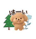 トイプードル「アプリコット」3D【冬】（個別スタンプ：8）