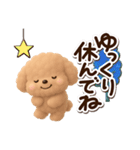 トイプードル「アプリコット」3D【冬】（個別スタンプ：24）