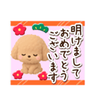 トイプードル「アプリコット」3D【冬】（個別スタンプ：31）
