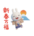 冬と年末年始に使える☆ふんわかウサギ（個別スタンプ：10）