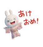 冬と年末年始に使える☆ふんわかウサギ（個別スタンプ：16）