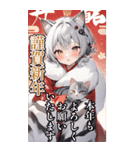 【BIG】サバトラ ねこ娘♡年末年始(再販)（個別スタンプ：1）