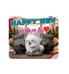 動く 3D擦れうさぎ年末年始2026（個別スタンプ：3）
