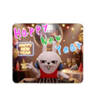 動く 3D擦れうさぎ年末年始2026（個別スタンプ：11）