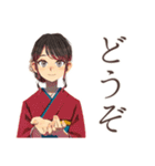 おしとやか着物女子の冬★はんなり（個別スタンプ：21）