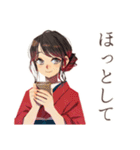おしとやか着物女子の冬★はんなり（個別スタンプ：34）