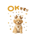 冬のBIGトイプードル♡優しい水彩画（個別スタンプ：5）