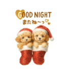 冬のBIGトイプードル♡優しい水彩画（個別スタンプ：28）