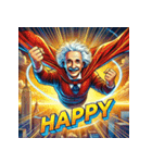 最強アインシュタイン！！【アメコミ風】（個別スタンプ：35）