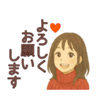 【冬】毎日使えるかわいい女の子スタンプ（個別スタンプ：25）