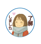 【冬】毎日使えるかわいい女の子スタンプ（個別スタンプ：28）