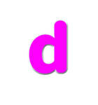 アルファベット小文字の桃色スタンプ N（個別スタンプ：4）