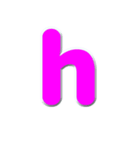 アルファベット小文字の桃色スタンプ N（個別スタンプ：8）