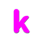 アルファベット小文字の桃色スタンプ N（個別スタンプ：11）