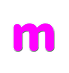 アルファベット小文字の桃色スタンプ N（個別スタンプ：13）